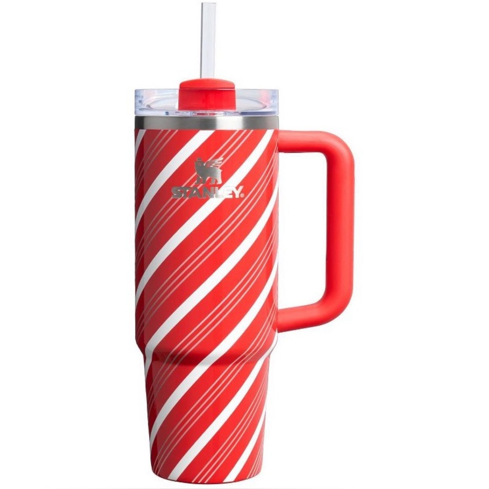 Stanley 30oz Christmas Holiday Candy Cane Twist Tumbler Red White Winter Snow